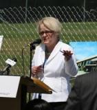 Carol S. Larson, President and CEO of the David and Lucile Packard Foundation, speaks to the crowd at the Educare at Silicon Valley groundbreaking.